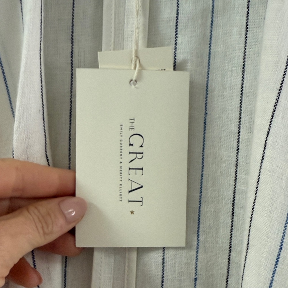 THE GREAT. Cream Striped Blazer - Picture 5 of 8